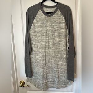 LuLaRoe Gray Space dyed Henley Long Sleeve Shirt XL NWT